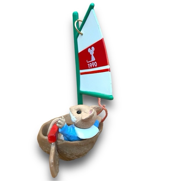 Ornament 1990 Hallmark Mouseboat Keepsake Christmas Ornament - Picture 2 of 5